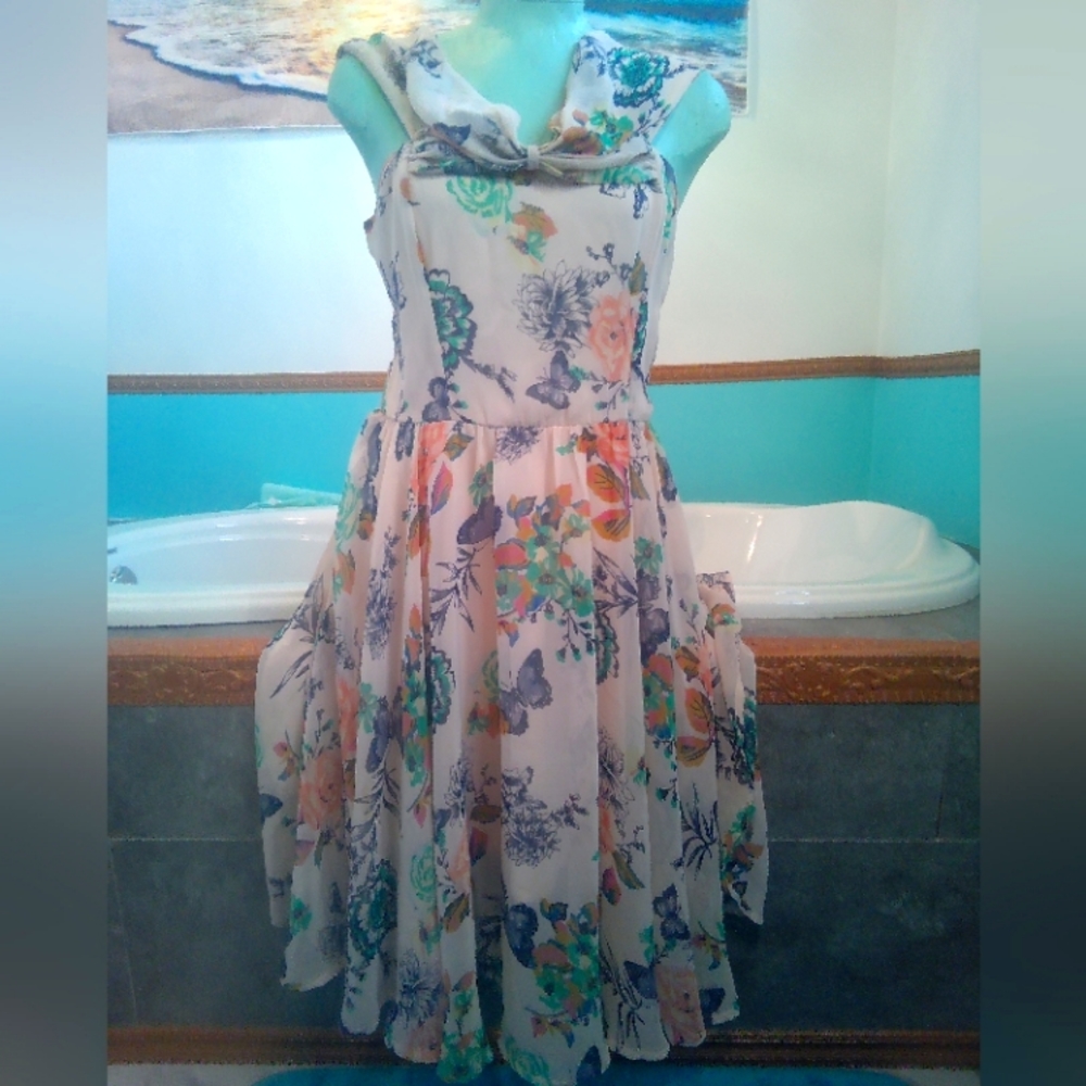 Hell bunny large summer pink flowery dress